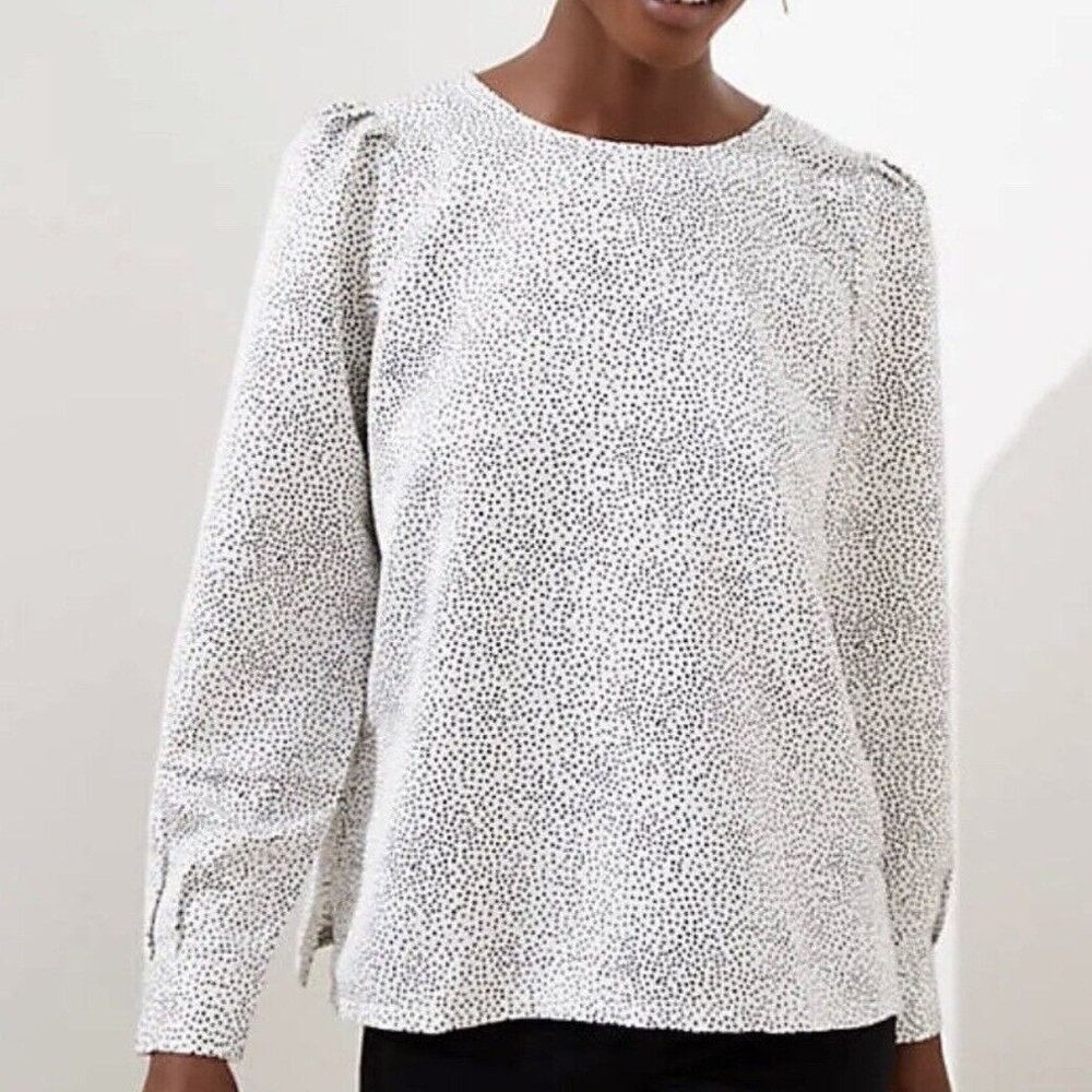 LOFT puff sleeve long sleeve blouse